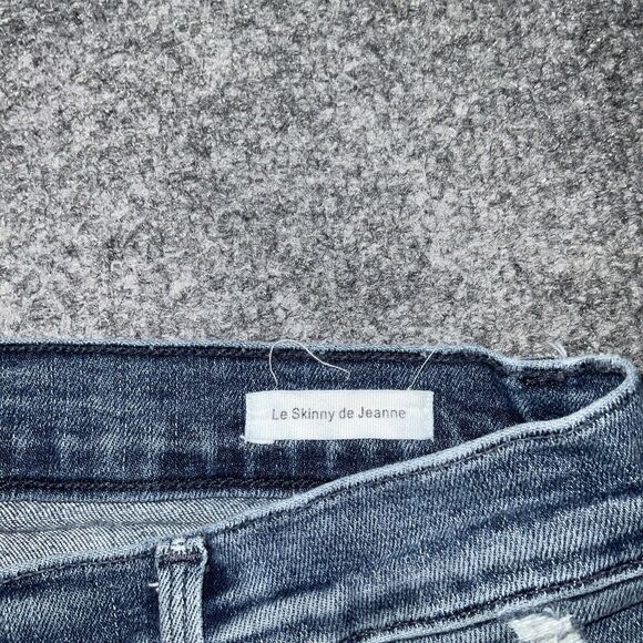 FRAME Jeans Womens Size 28 Blue Denim Le Skinny De Jeanne Distressed Raw Hem - Picture 4 of 12